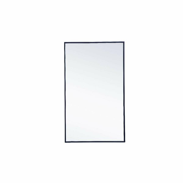 Elegant Decor 24 x 40 in. Metal Frame Rectangle Mirror, Blue MR4074BL